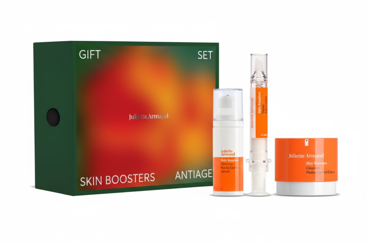Juliane Arnhold anti-aging skin boosters gift set with packaging on a white background