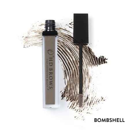 HD Brows Brow Colourfix Bombshell tinted brow gel with applicator and colour swatch