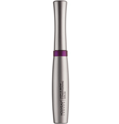 Close-up of Nouveau Lashes Lash & Brow Conditioning Serum 8ml in sleek, silver packaging.