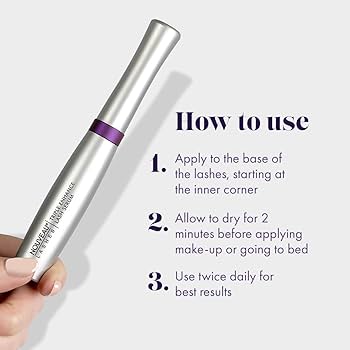 Nouveau Lashes triple enhance serum with usage instructions on a light gray background