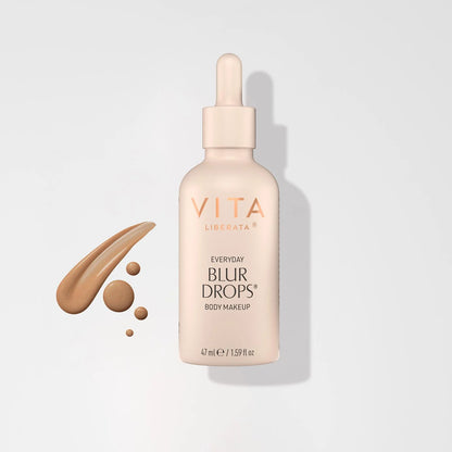 Vita Liberata Everyday Blur Drops Medium 47ml bottle and colour swatches