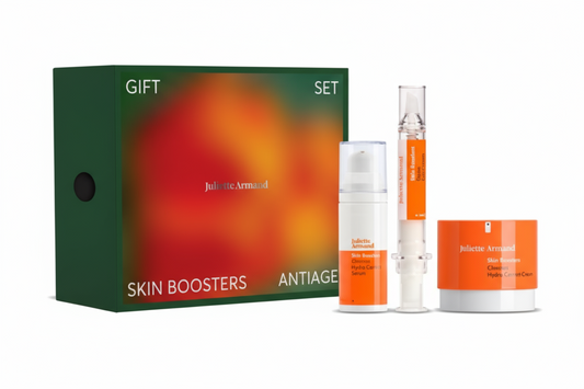 Juliane Arnhold anti-aging skin boosters gift set with packaging on a white background