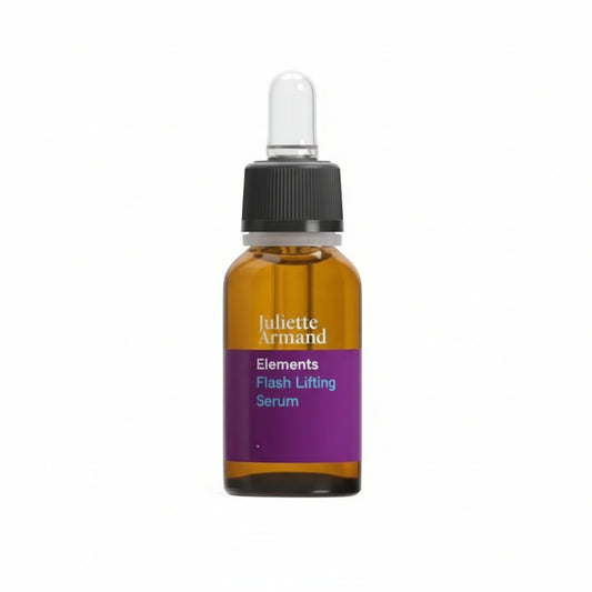 Bottle of Juliette Armand Elements Flash Lifting Serum on a white background