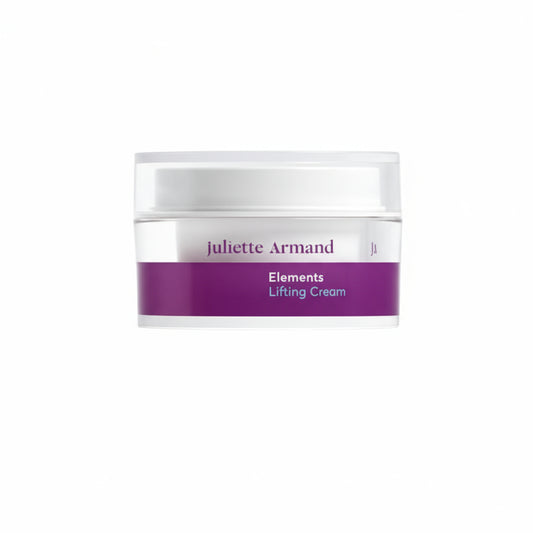 A jar of Juliette Armand Lifting Cream with a purple label on a white background.