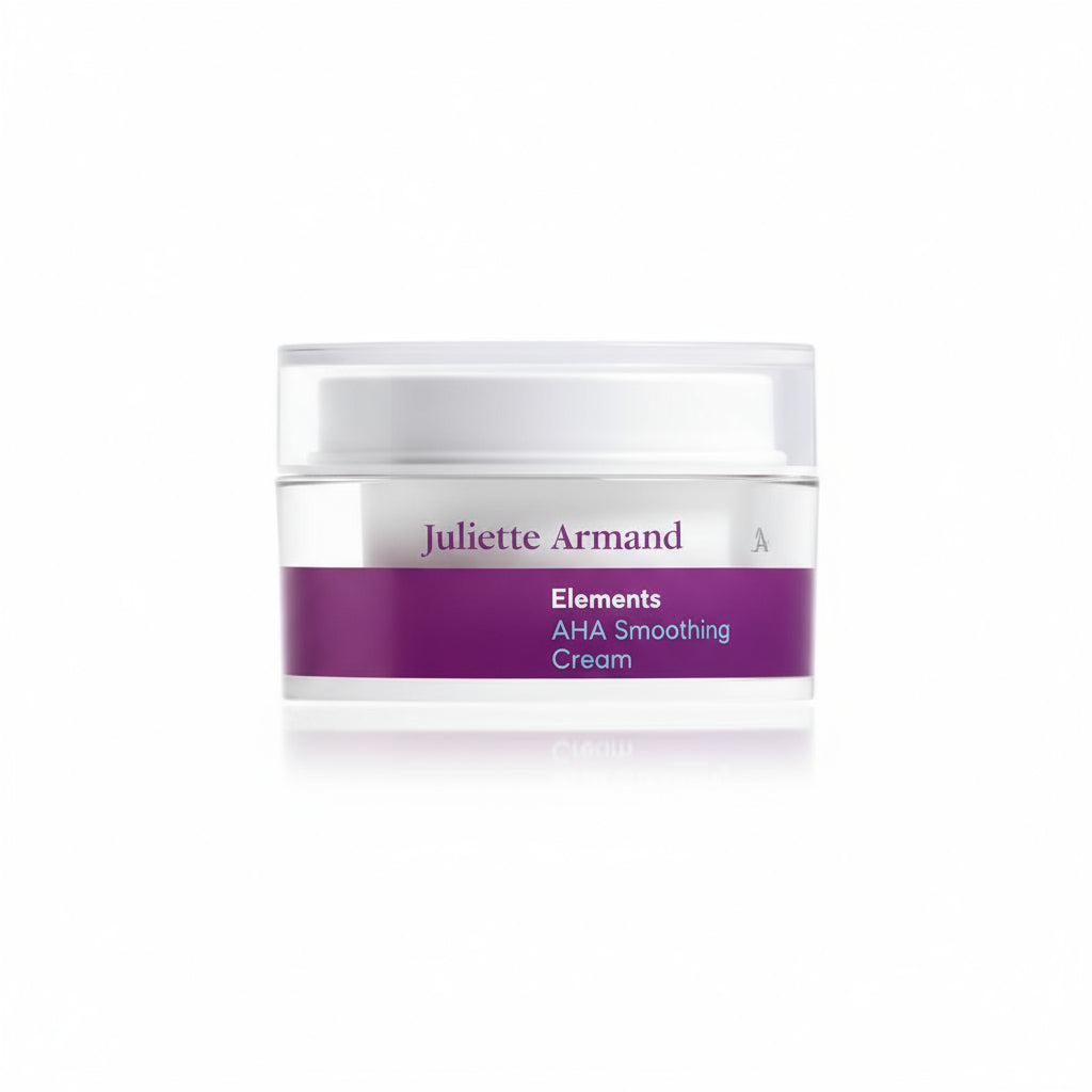 Jar of Juliette Armand AHA Smoothing Cream on a white background