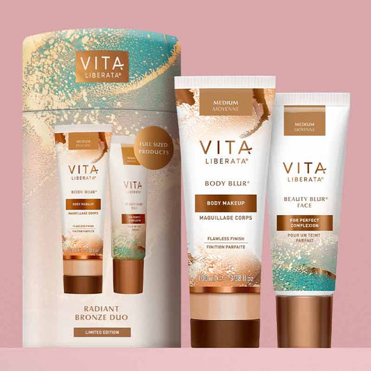 Vita Liberata Radiant Bronze Duo product packaging – available at Freya Beauty Ireland